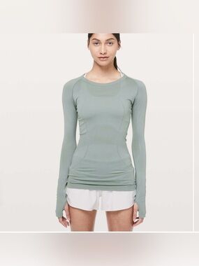 lululemon Swiftly Tech LS Crew Palm Court Size 8 NWT